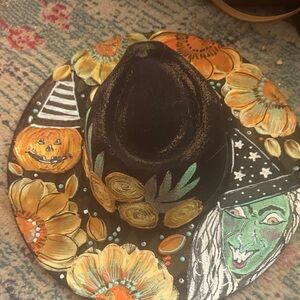 Hand-Painted Halloween Witch Hat